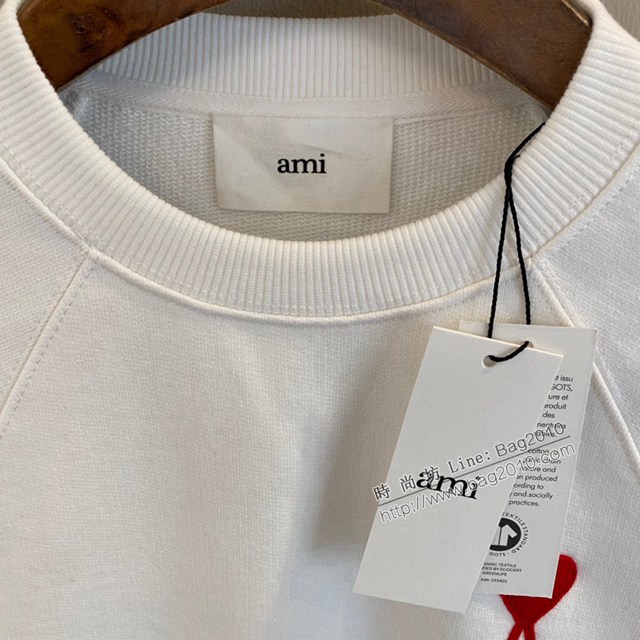 Ami專櫃2023FW新款愛心刺繡插肩圓領衛衣 男女同款 tzy3202